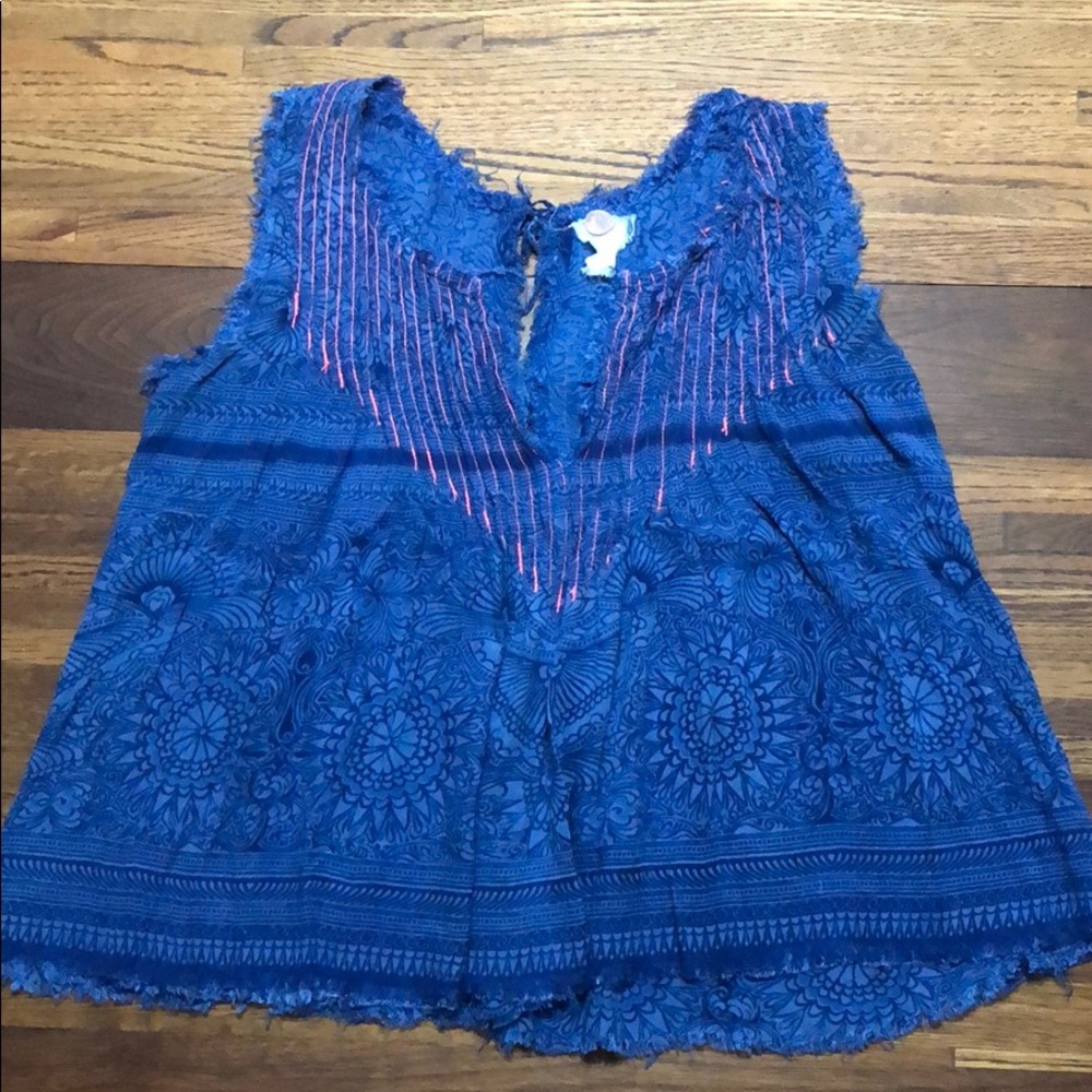 FP One Free People Raw Edge Tank Tie Back S